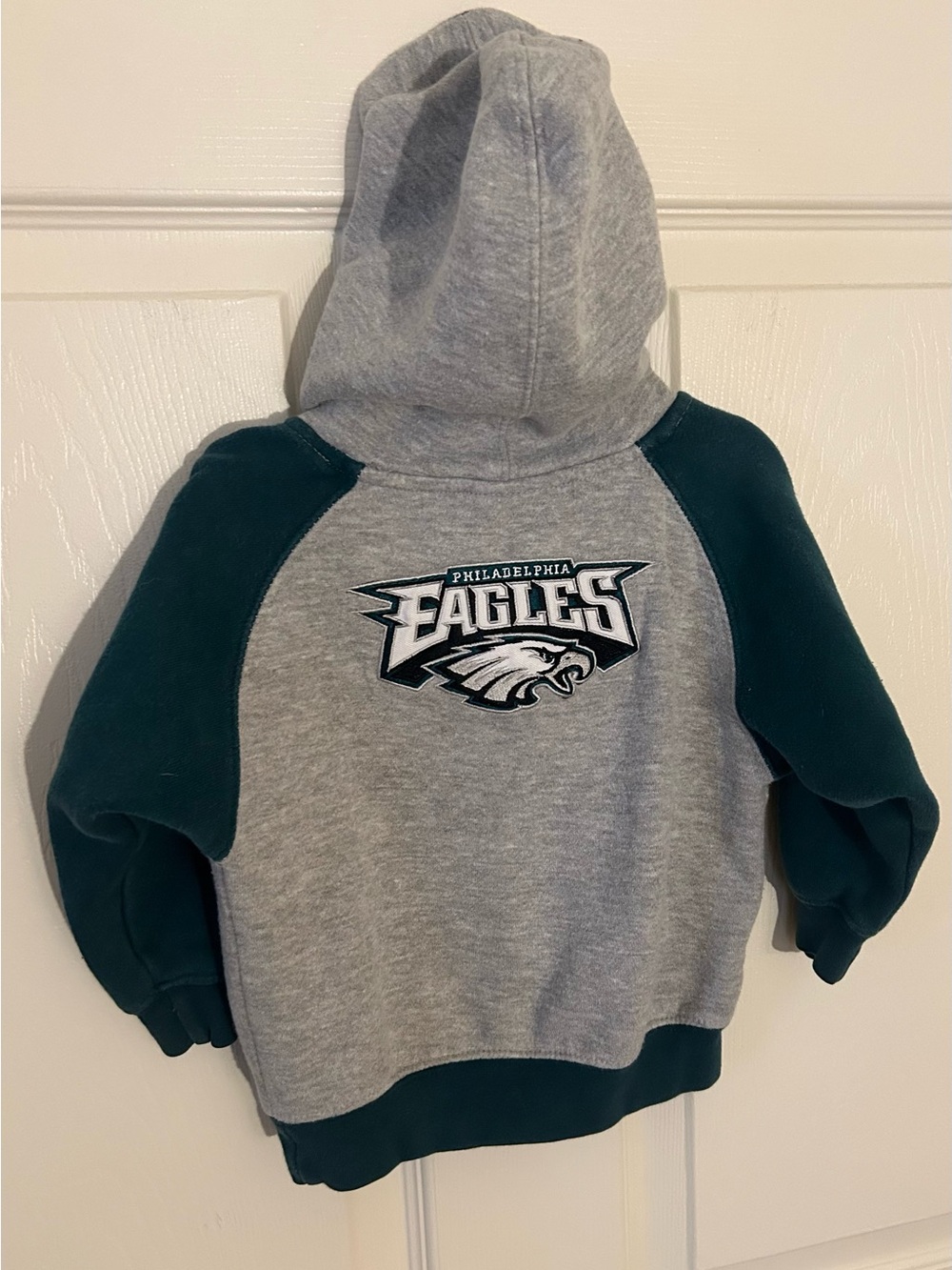 Vintage 2000s Philadelphia Eagles Pullover Hoodie Baby 18 Months Green & Grey